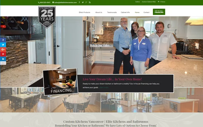 Elite Kitchens Website by LeapOntotheWeb Lindsay Carlson
