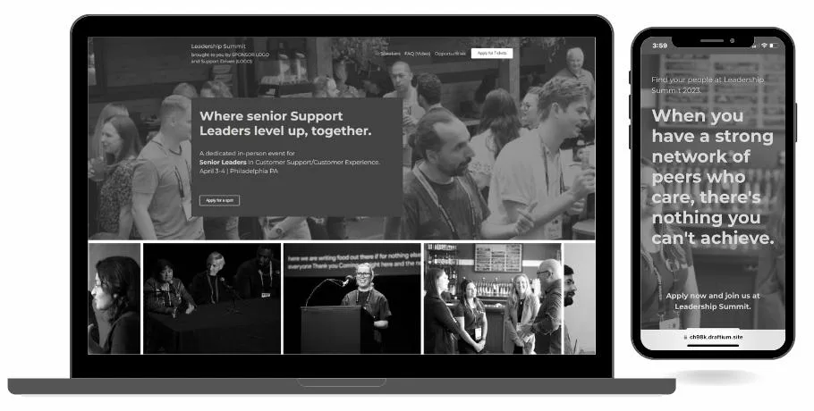 StoryBrand website wireframe developed for live event in Leadership 